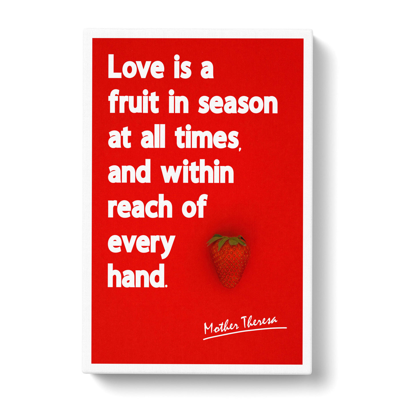 Love Is A Fruit Typography Canvas Print Main Image