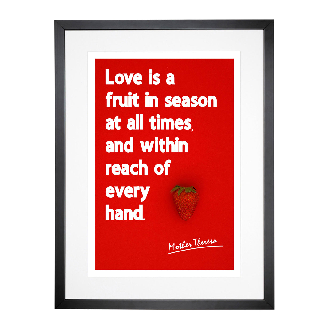 Love Is A Fruit Typography Framed Print Main Image
