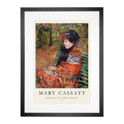 Lydia Cassatt Print By Mary Cassatt Framed Print Main Image