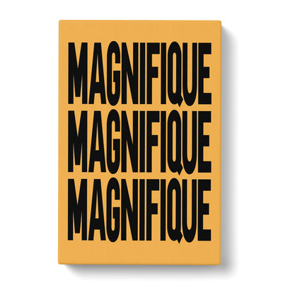 Magnifique Yellow Typography Canvas Print Main Image