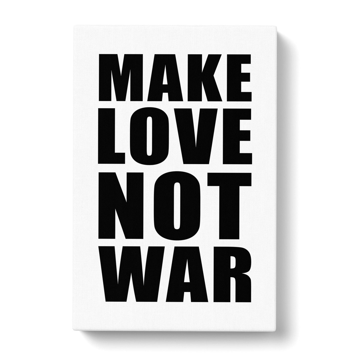 Make Love Not War Typography Canvas Print Main Image