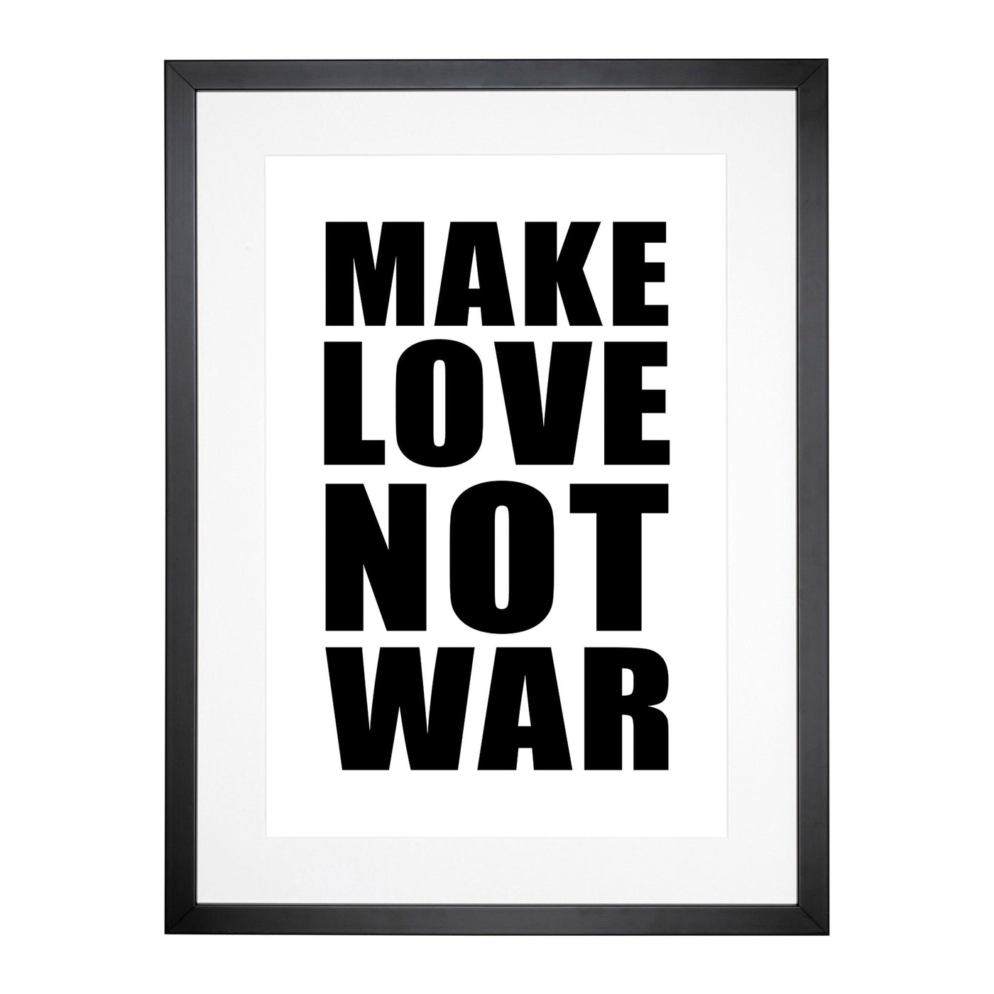 Make Love Not War Typography Framed Print Main Image