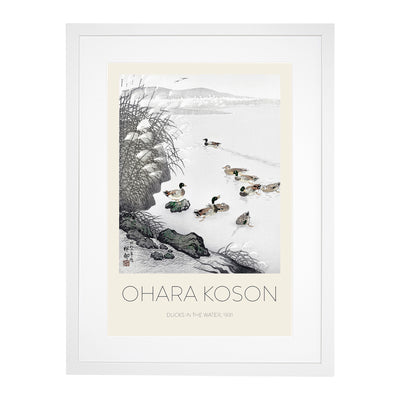 Mallard Ducks In The Water Print By Ohara Koson