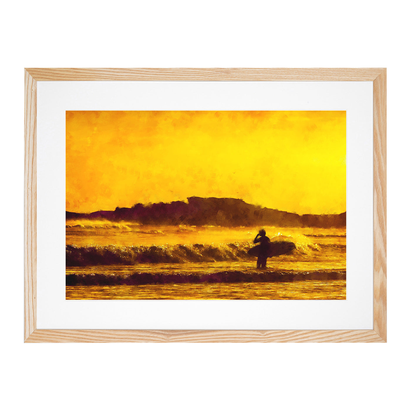 Man Surfing At Sunset