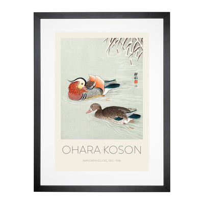 Mandarin Ducks Print By Ohara Koson Framed Print Main Image