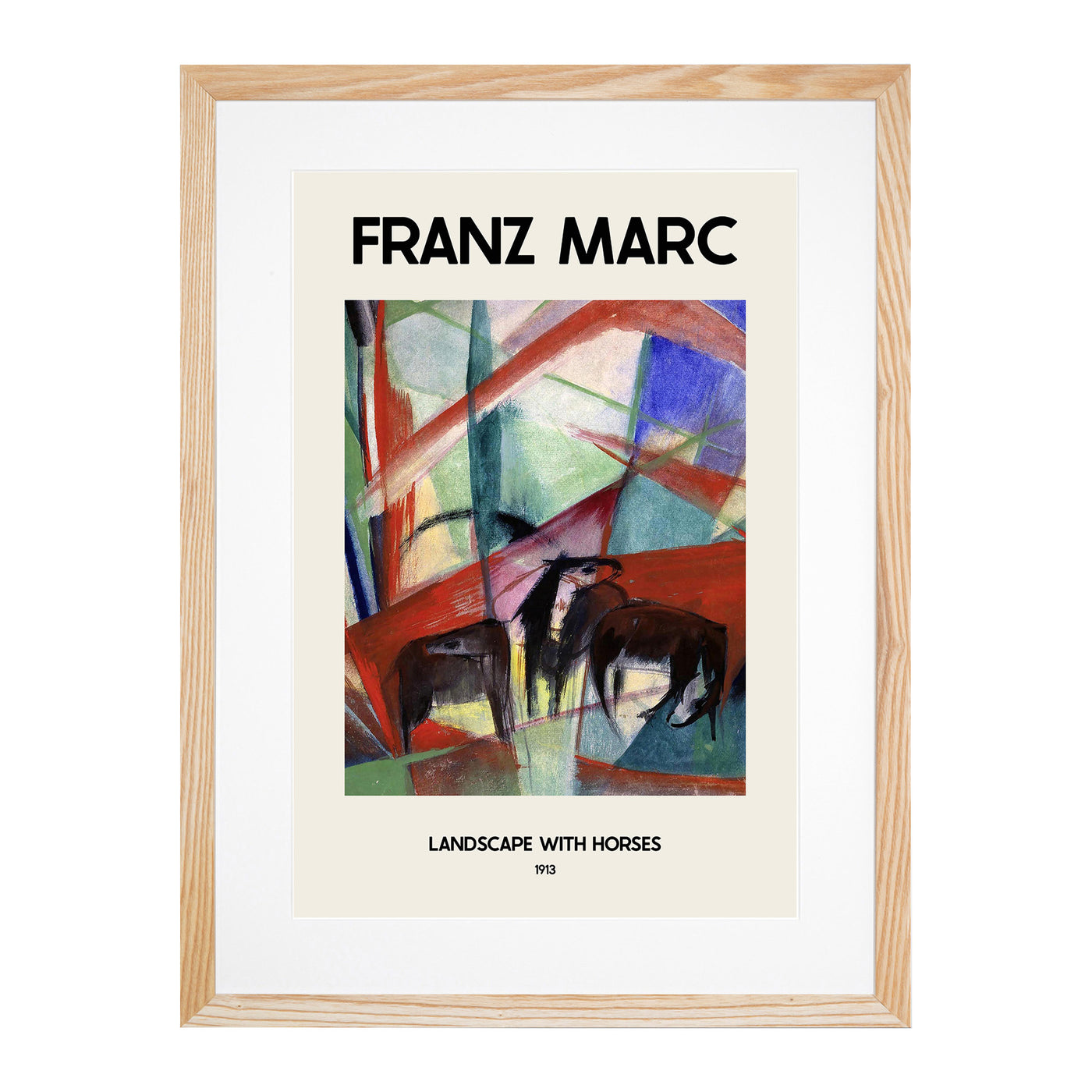 Many Horses Print By Franz Marc