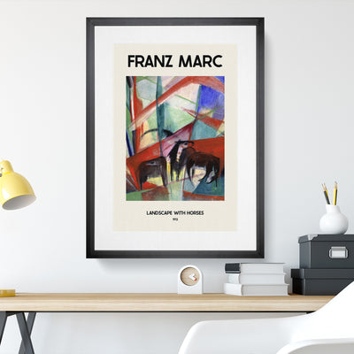 Many Horses Print By Franz Marc
