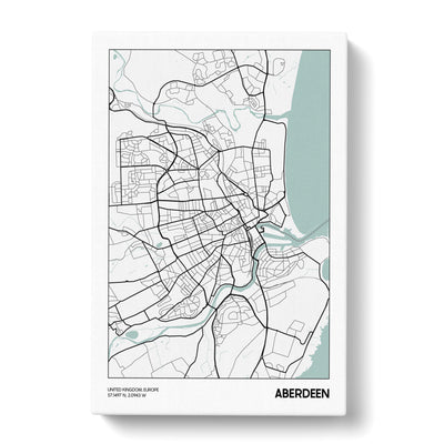 Map Aberdeen Uk Canvas Print Main Image