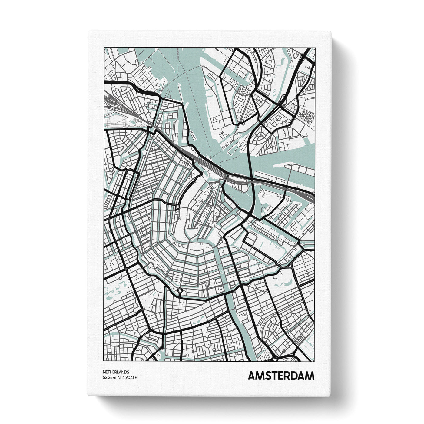 Map Amsterdam Netherlands Canvas Print Main Image