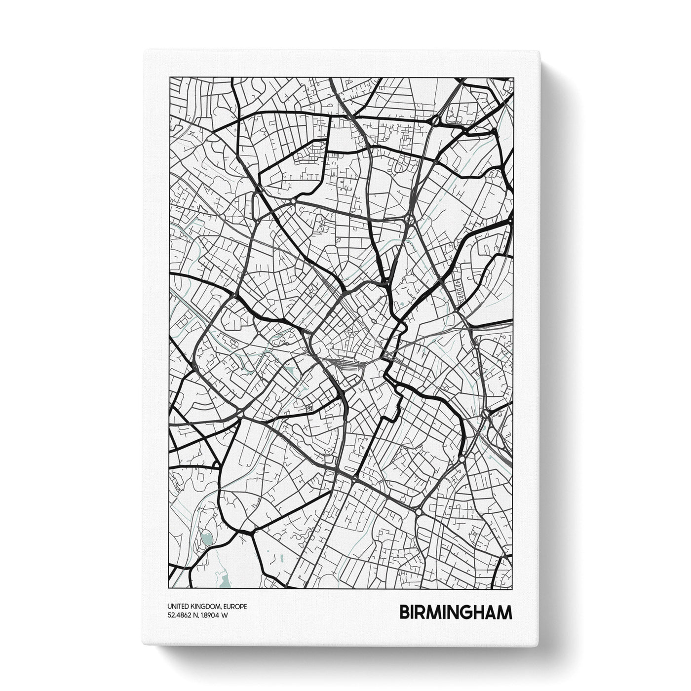 Map Birmingham Uk Canvas Print Main Image