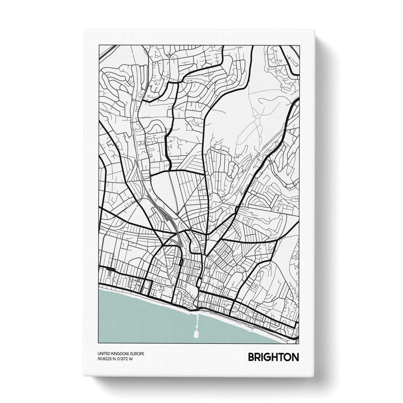 Map Brighton Uk Canvas Print Main Image