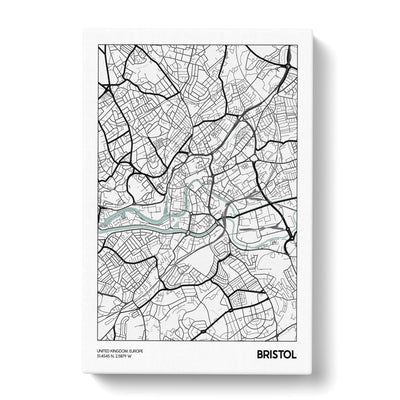 Map Bristol Uk Canvas Print Main Image