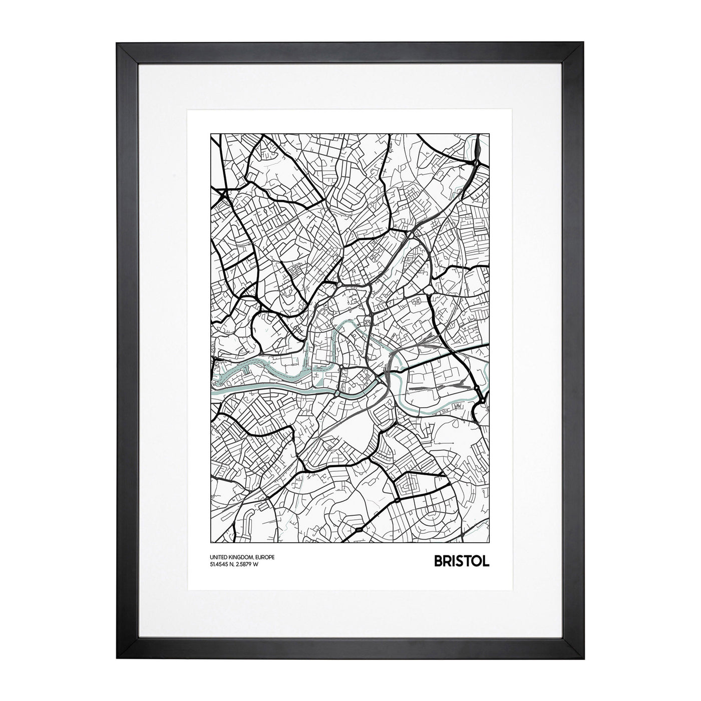 Map Bristol Uk Framed Print Main Image
