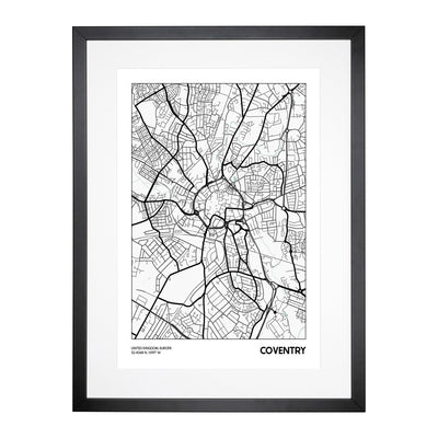 Map Coventry Uk Framed Print Main Image