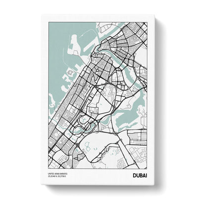 Map Dubai Uae Canvas Print Main Image