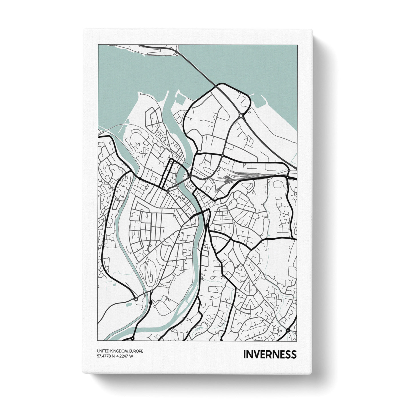 Map Inverness Uk Canvas Print Main Image