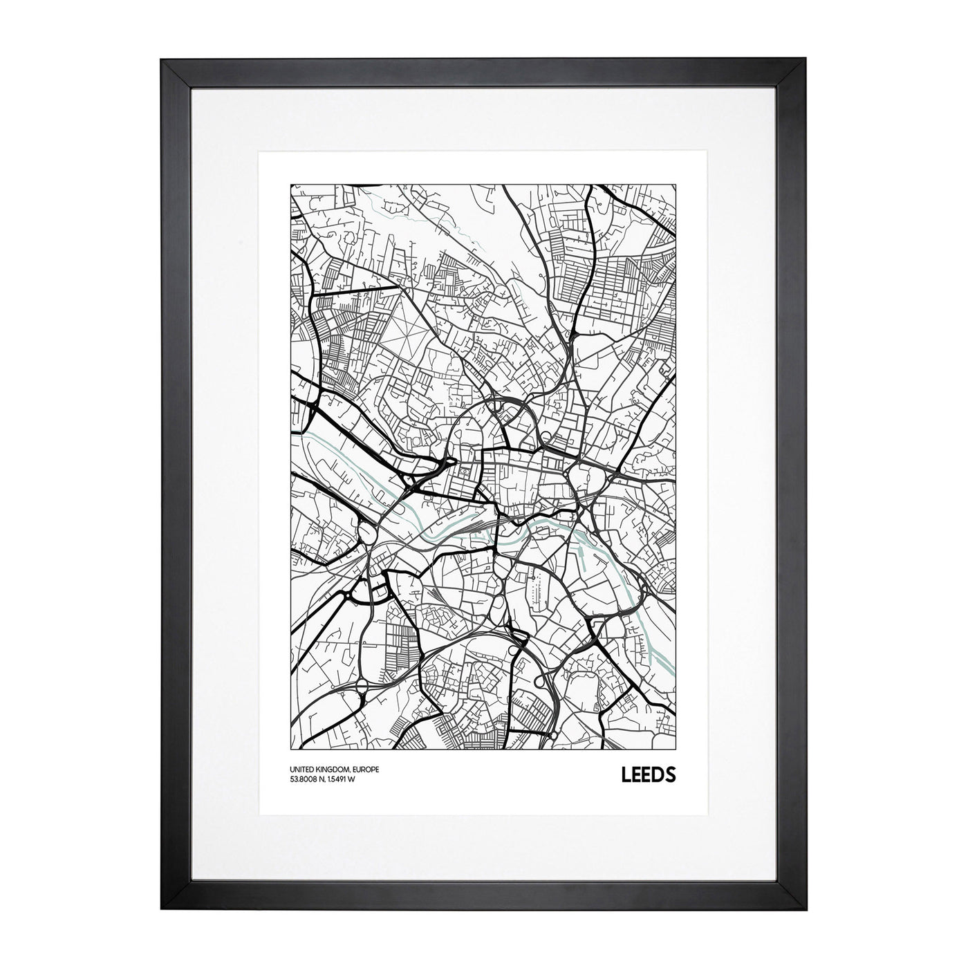 Map Leeds Uk Framed Print Main Image