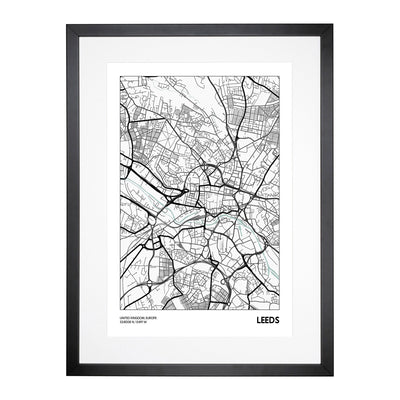 Map Leeds Uk Framed Print Main Image