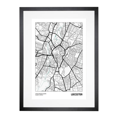 Map Leicester Uk Framed Print Main Image