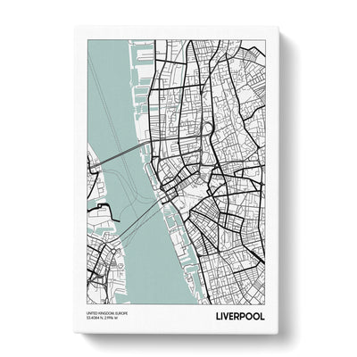 Map Liverpool Uk Canvas Print Main Image