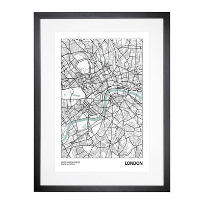 Map London Uk Framed Print Main Image