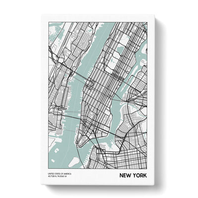 Map New York Usa Canvas Print Main Image