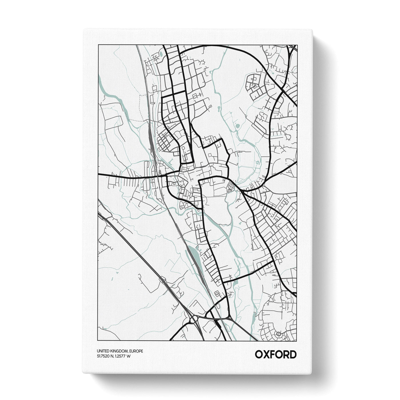Map Oxford Uk Canvas Print Main Image