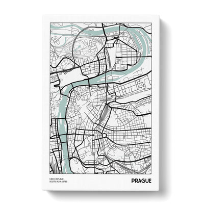 Map Prague Czech Republic Canvas Print Main Image