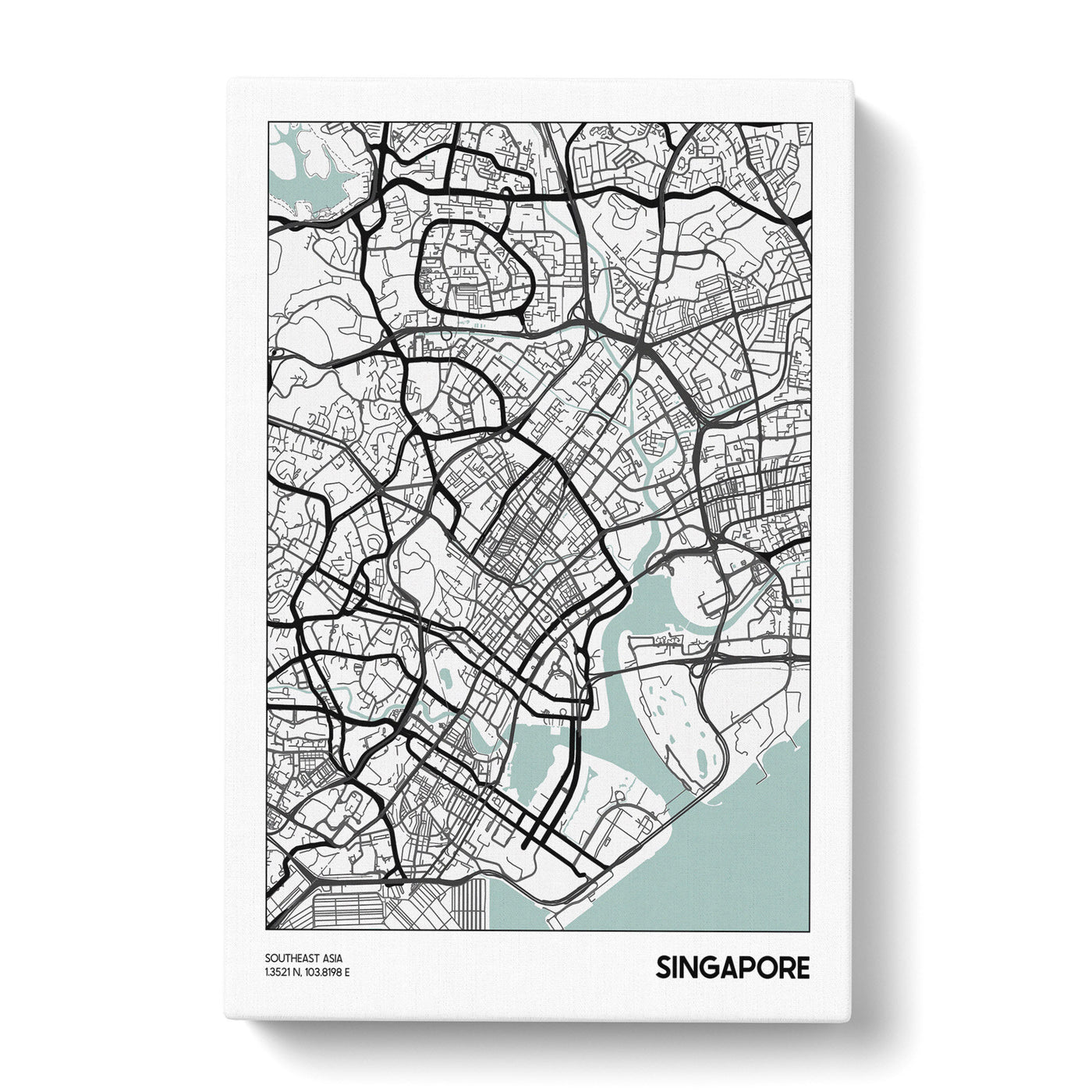 Map Singapore Asia Canvas Print Main Image