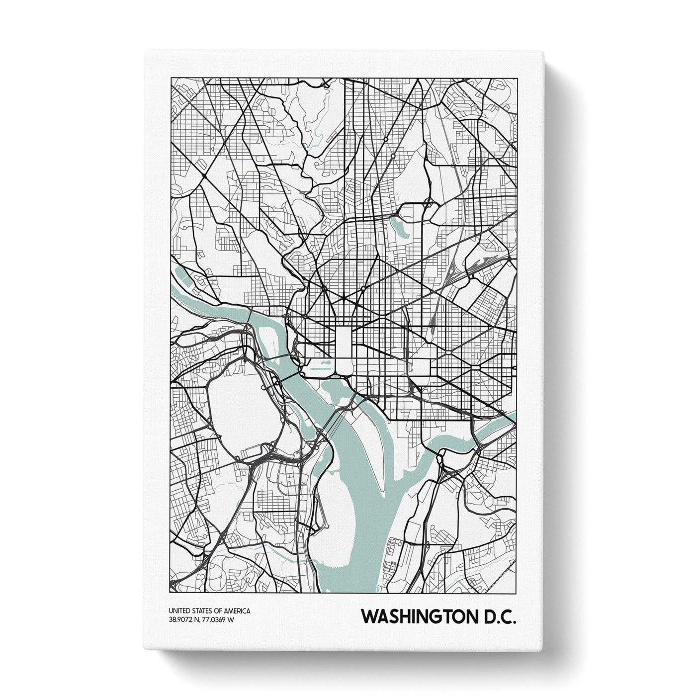 Map Washington Dc  Usa Canvas Print Main Image