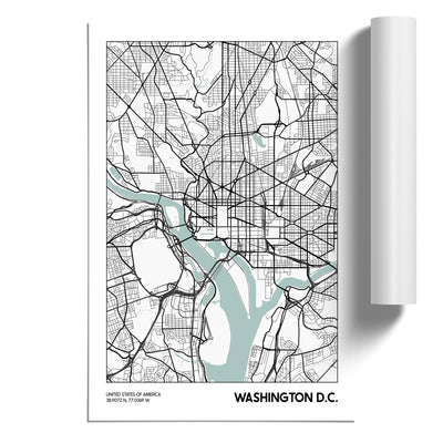 Map Washington DC  USA