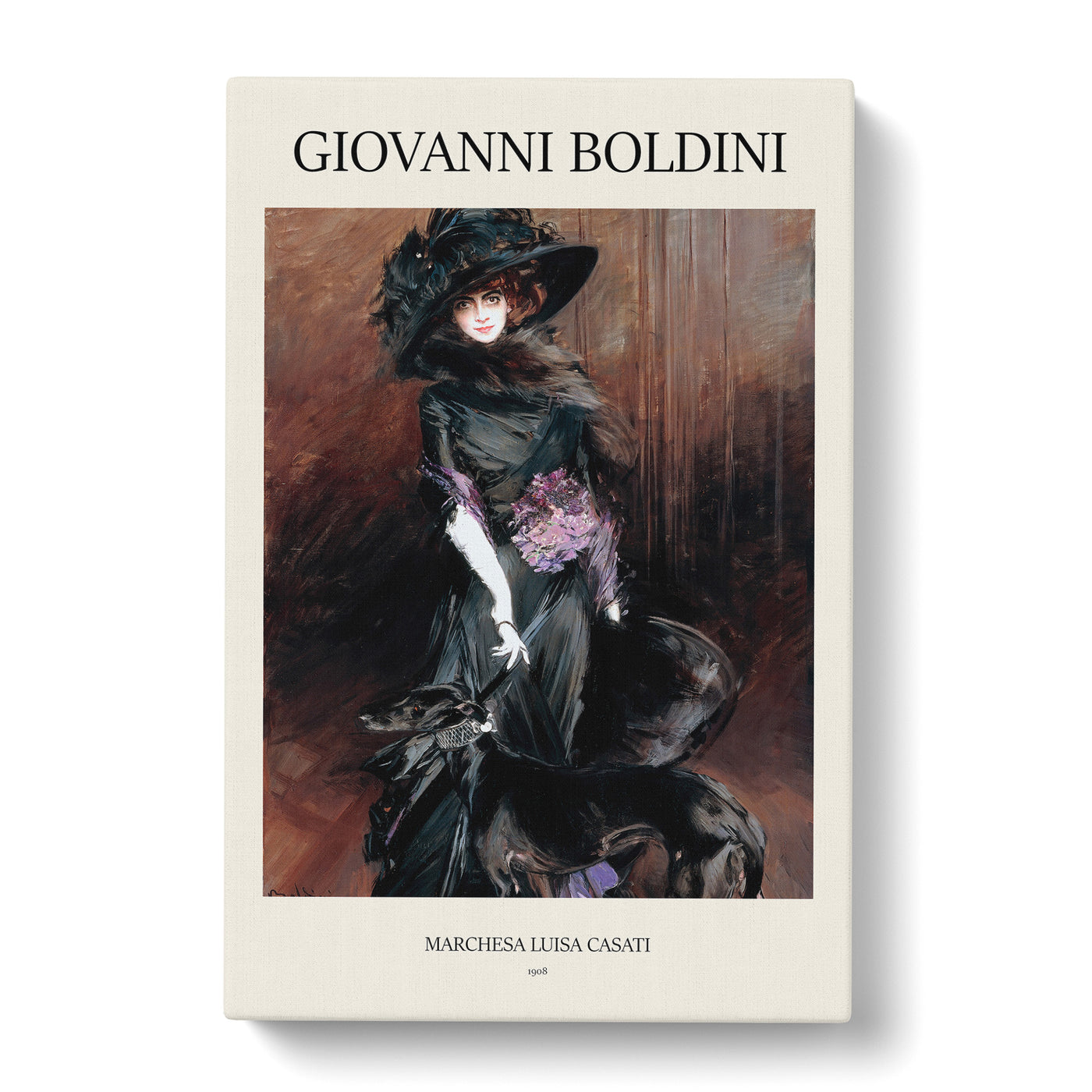 Marchesa Casati With A Greyhound Print By Giovanni Boldini Canvas Print Main Image