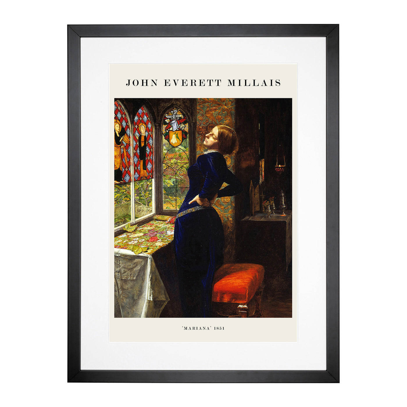 Mariana Print By John Everett Millais Framed Print Main Image