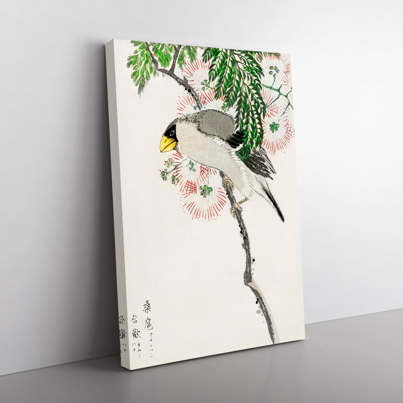 Masked Hawfinch & Silk Tree By Numata Kashu