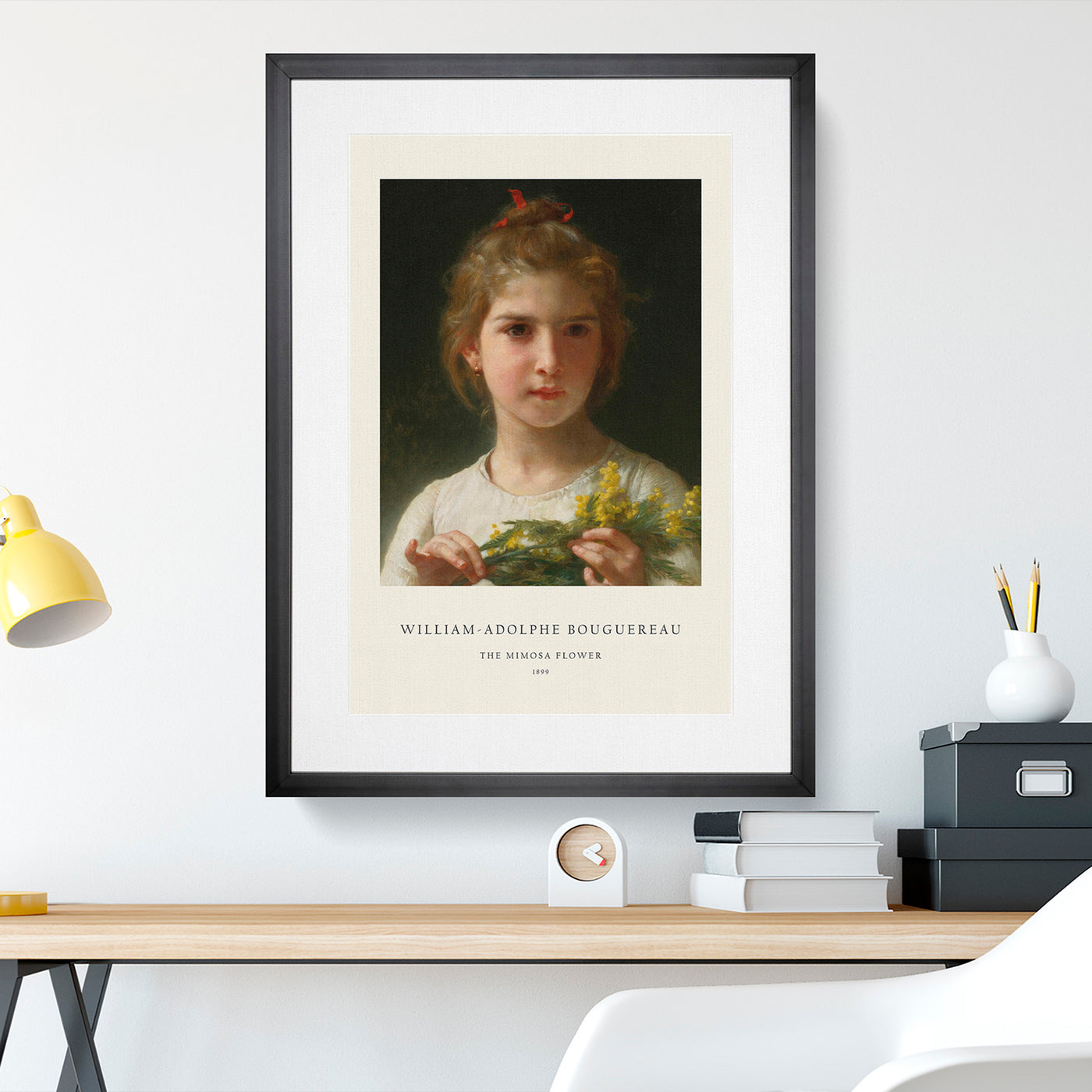 Mimosa Flower Girl Print By William-Adolphe Bouguereau