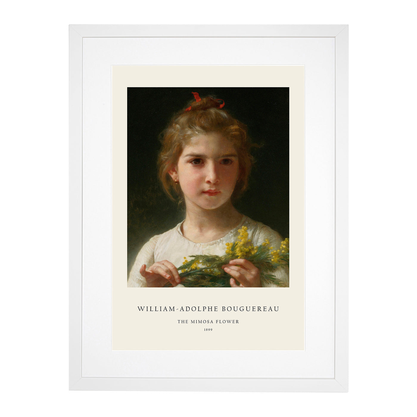 Mimosa Flower Girl Print By William-Adolphe Bouguereau