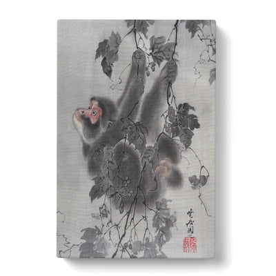 Monkey Hanging From A Tree By Kawanabe Kyosai Canvas Print Main Image