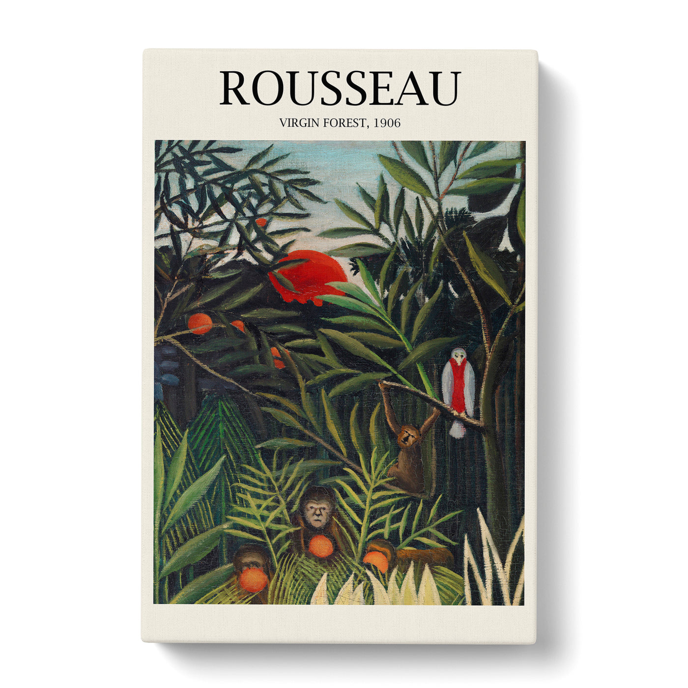Monkeys And Parrot In The Virgin Forest Print By Henri Rousseau Canvas Print Main Image
