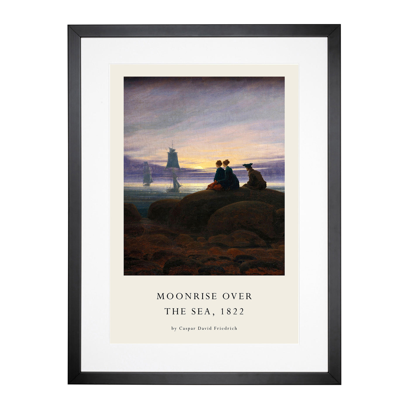 Moonrise Over The Sea Print By Caspar David Friedrich Framed Print Main Image