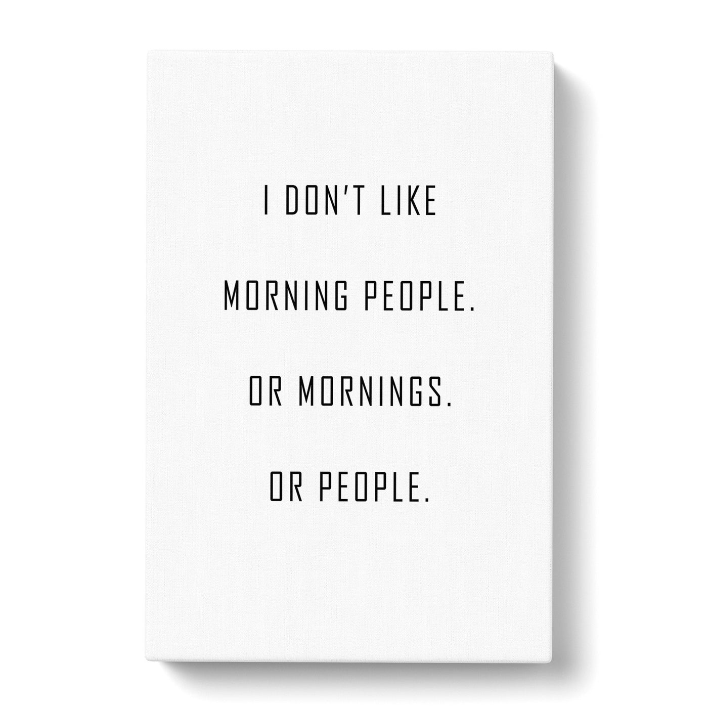 Morning People Typography Canvas Print Main Image