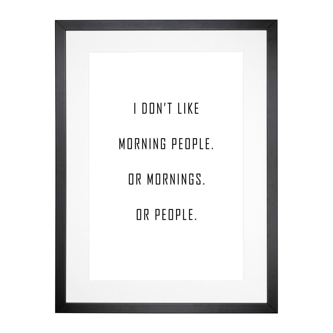 Morning People Typography Framed Print Main Image