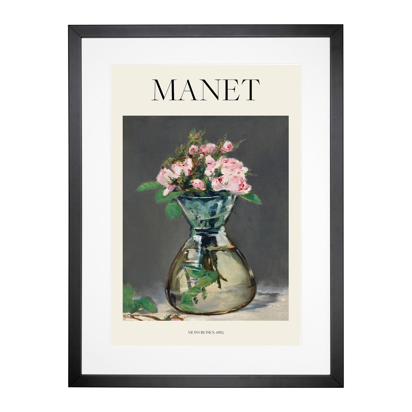 Moss Roses In A Vase Print By Edouard Manet Framed Print Main Image