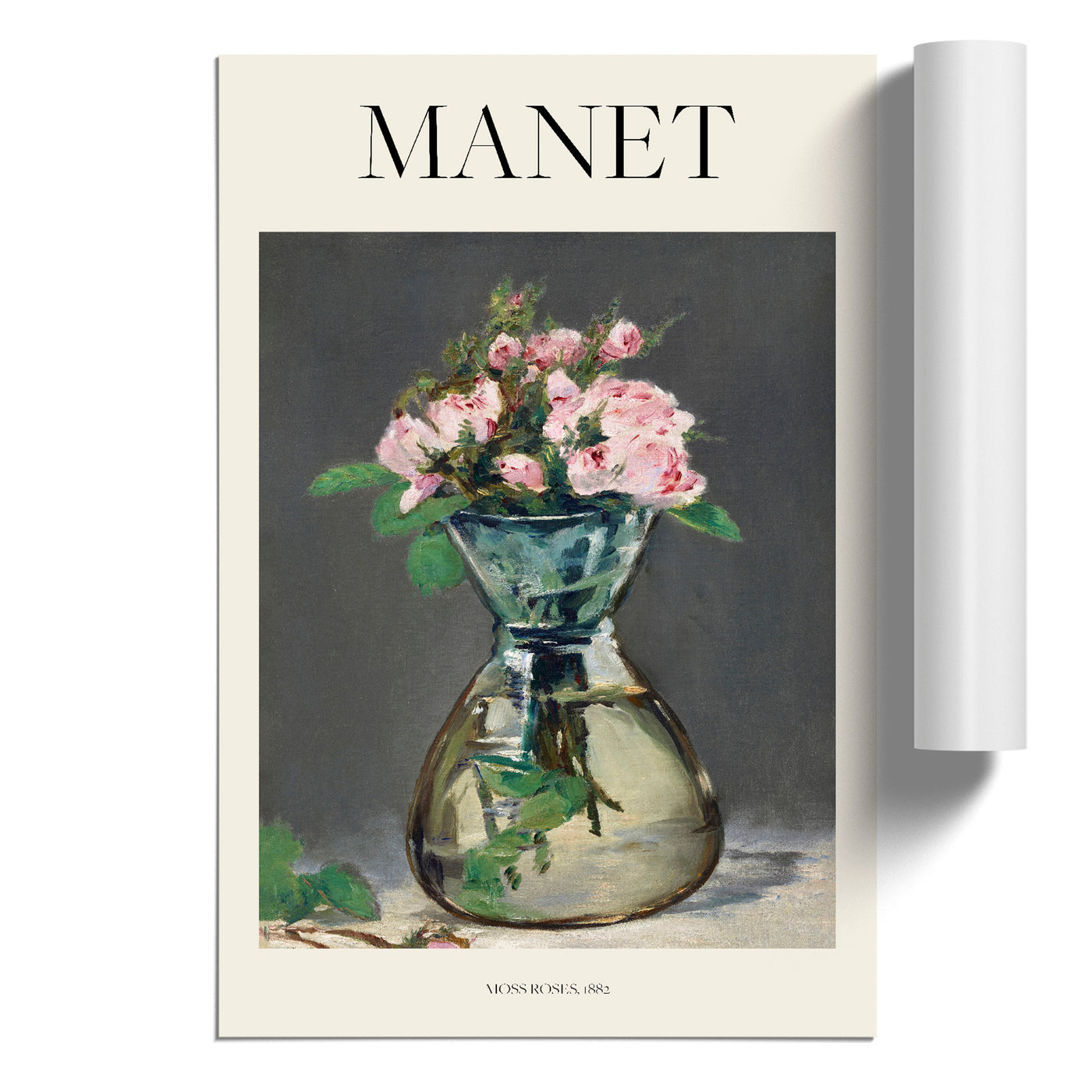 Moss Roses In A Vase Print By Edouard Manet