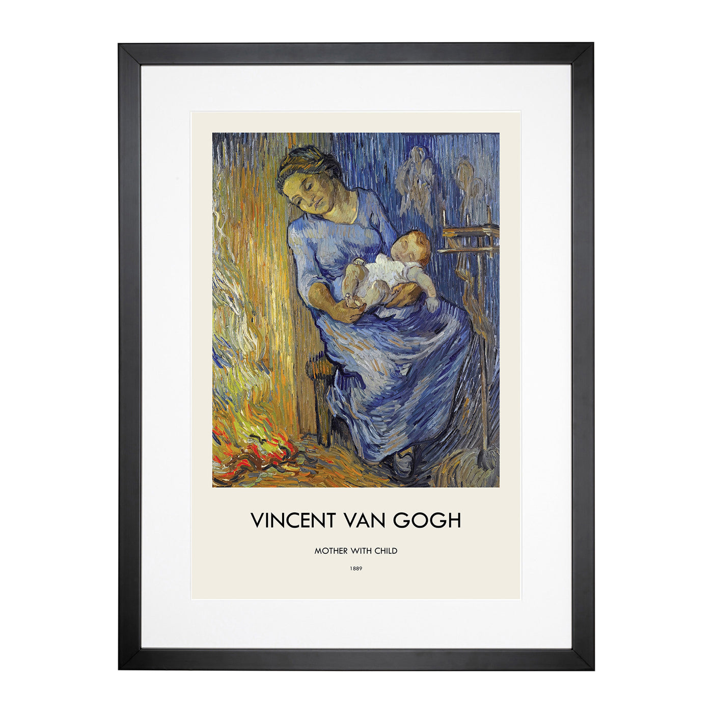 Mother With Child Print By Vincent Van Gogh Framed Print Main Image