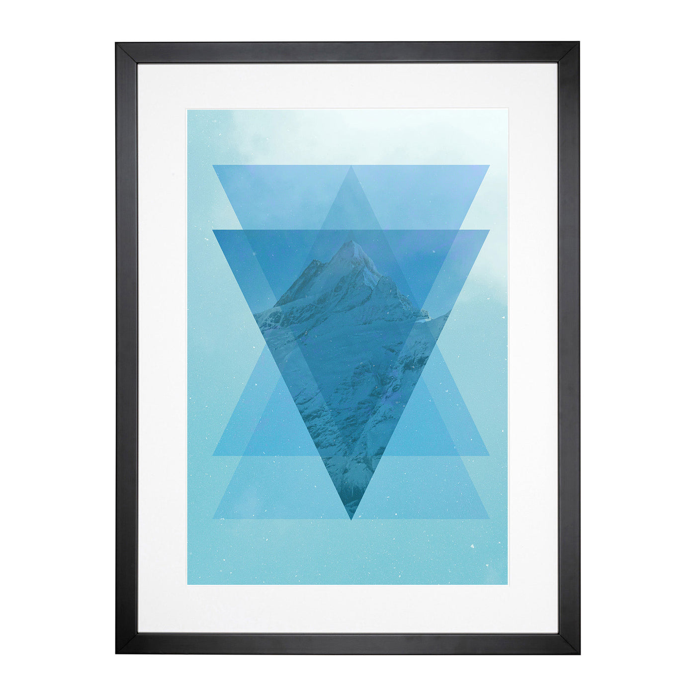 Mountain Triangles Blue Framed Print Main Image