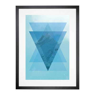 Mountain Triangles Blue Framed Print Main Image