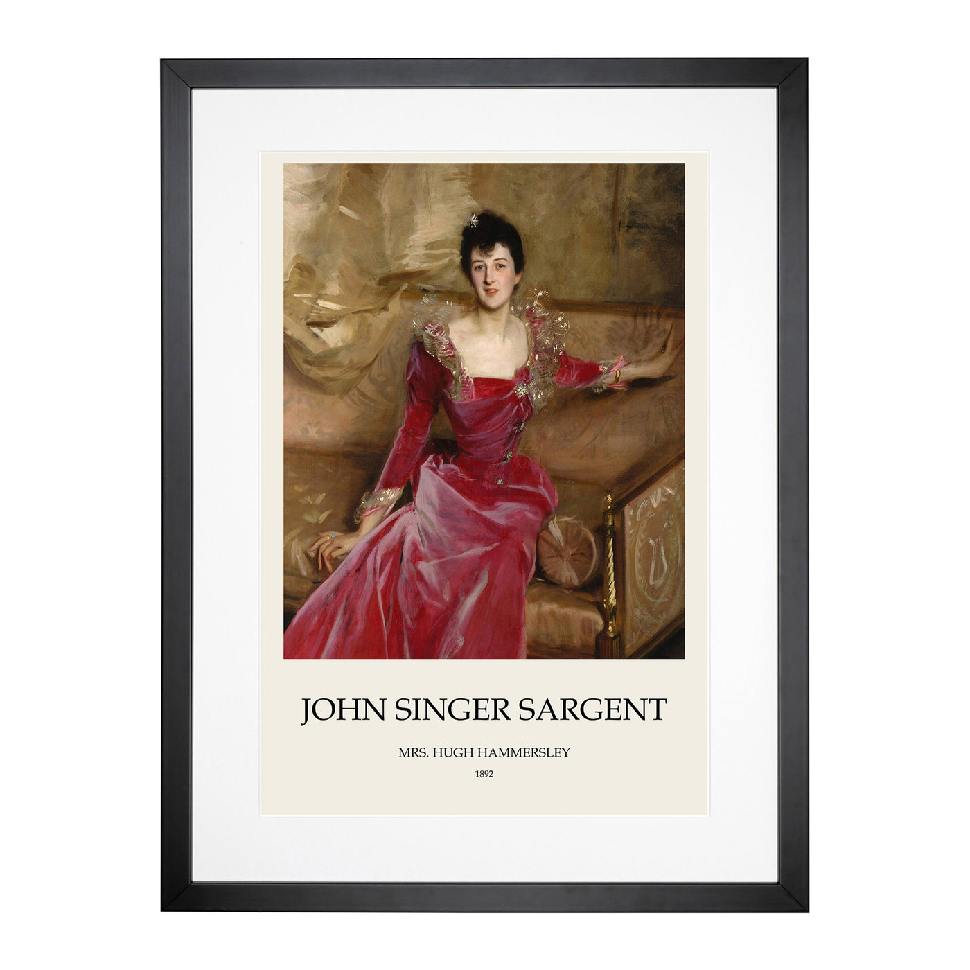 Mrs. Hugh Hammersley Print By John Singer Sargent Framed Print Main Image