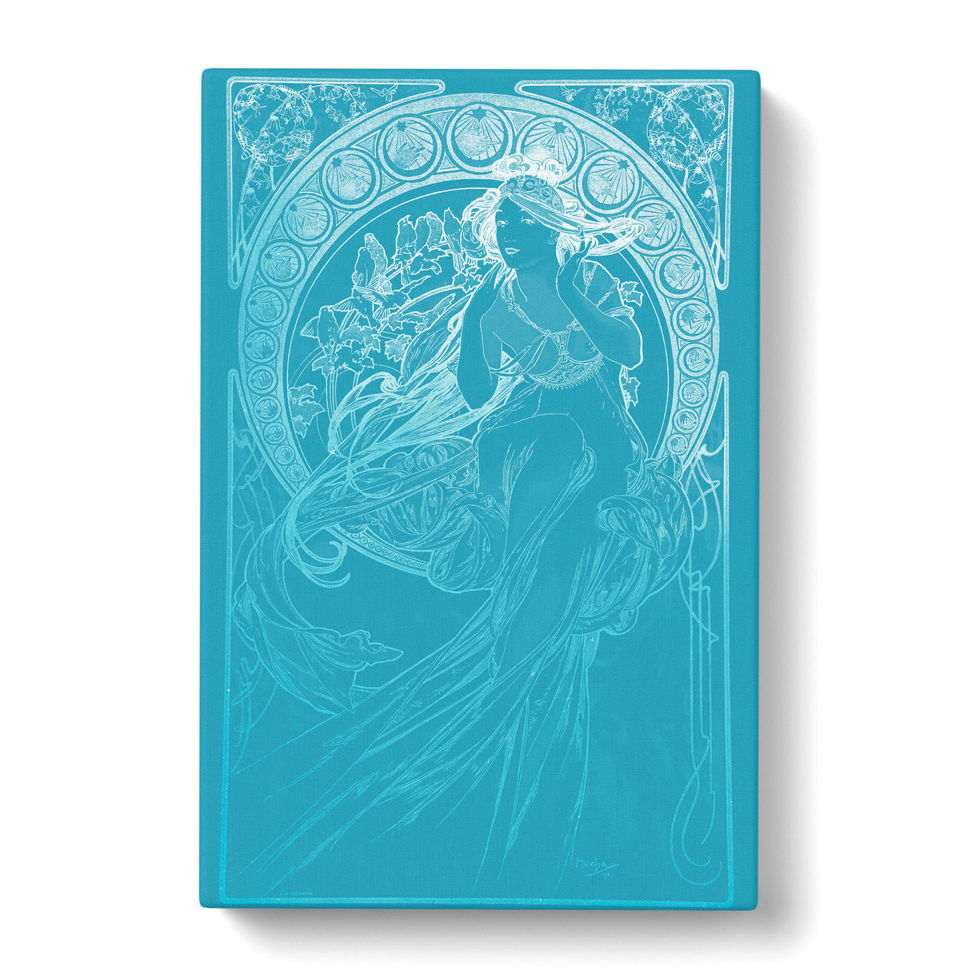 Mucha In Blue By Alphonse Mucha Canvas Print Main Image