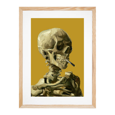 Mustard Skull of a Skeleton with Cigarette By Vincent Van Gogh