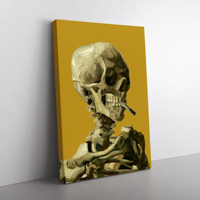 Mustard Skull Of A Skeleton With Cigarette By Vincent Van Gogh